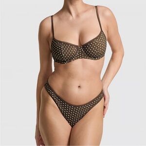 Frankie's Bikinis Brown Polka Dot Set